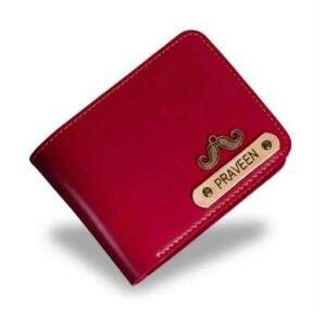 Customized Red Men Wallet