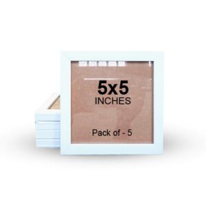 5x5" White Color Photo Frame - Pack of 5