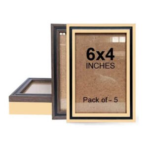 A6 Dual Color Photo Frame Dark Wood Black Ivory Black Pack of 5