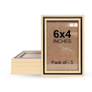 A6 Dual Color Photo Frame Ivory Black Pack of 5