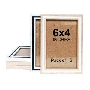A6 Duble Color Photo Frame (Ivory & White, White & Black) - Pack of 5
