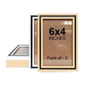 A6 Dual Color Photo Frame White Black Ivory Black Pack of 5