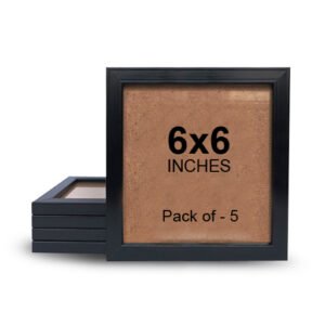 6x6 Black Color Photo Frame - Pack of 5