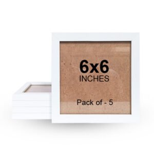 6x6 white photo frame