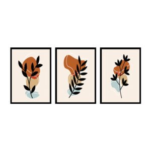 Minimalist Abstract Leaf with Organic Shapes Wall Frame