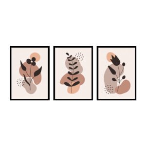 Minimalist Boho Floral Art with Organic Shapes