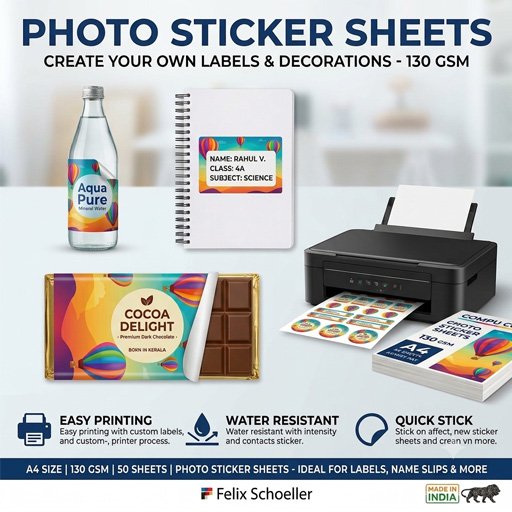 Compucolor A4 Glossy Photo Sticker Paper - 130 GSM
