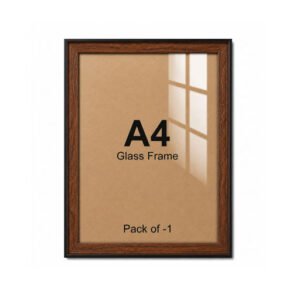 A4 Brown Wood Finish Glass Photo Frame